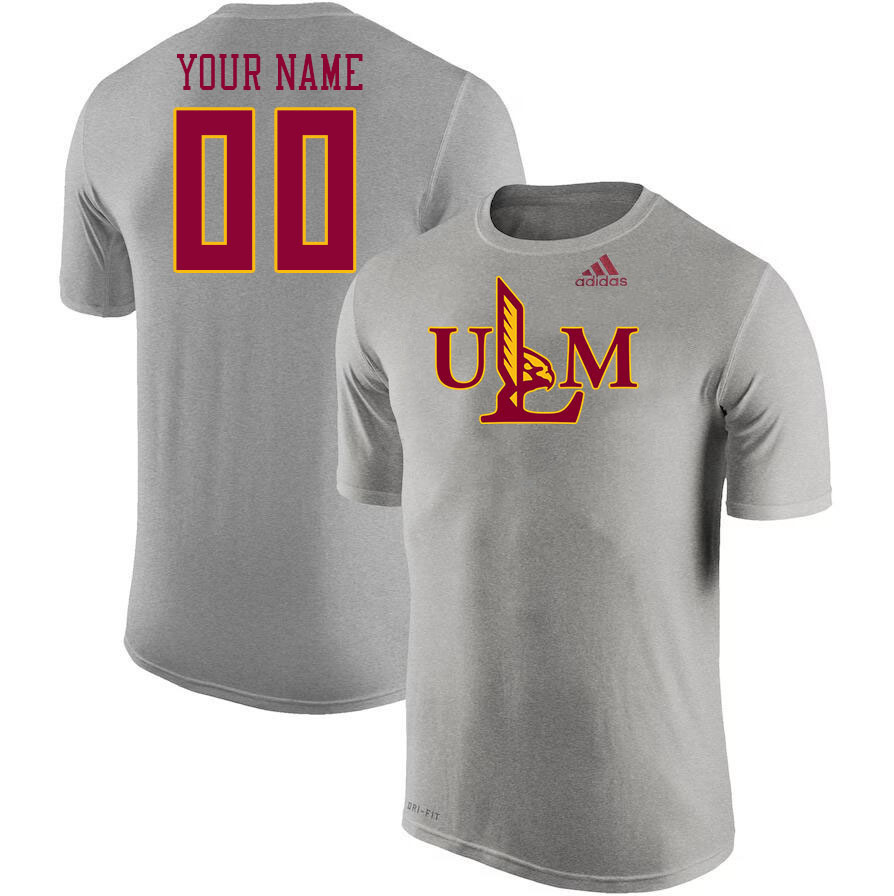 Custom Louisiana?CMonroe Warhawks Name And Number Tshirts-Grey